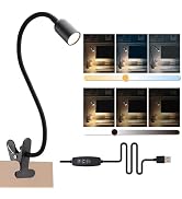 LED Reading Light for Bed Headboard – Dimmable Clip-On Book Light with Flexible Gooseneck, Adjust...