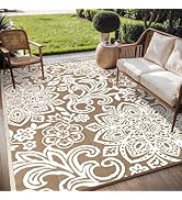 Findosom Waterproof Outdoor Rug 6' x 9' - Reversible Mandala Outdoor Plastic Straw Rug, Durable F...