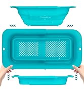 ROTTOGOON 7Qt Collapsible Colander Strainer, Expandable Over the Sink Colander, Adjustable Silico...
