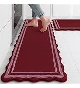 KIMODE Anti Fatigue Kitchen Mats, Christmas Red Kitchen Runner Rugs, Padded Kitchen Mat for Floor...