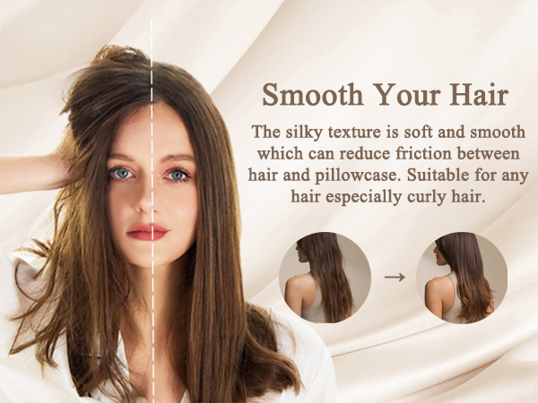 Text reads 'Smooth Your Hair'. Product photography showing silky, smooth hair texture in multiple panels demonstrating hair transformation results.