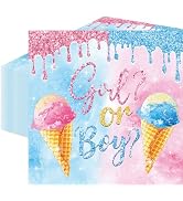 50 Count Girl or Boy Gender Reveal Ice Cream Paper Napkins, Disposable Party Cocktail Napkins for...