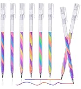 ZSCM 6 Pack Mixing of 3 Colors Magic Rainbow Pastel Gel Pens Kawaii Color Changing Ballpoint Pen ...
