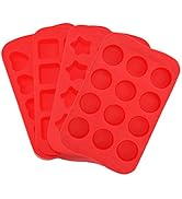 Candy Chocolate Molds Silicone 4 Pack DIY Mold Use for Cake Jelly Gummy Pudding and Ice Cube Tray...