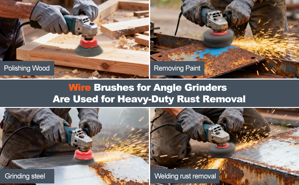 Carbon Steel Wire Cup Brush for 4-1/2" Angle Grinder