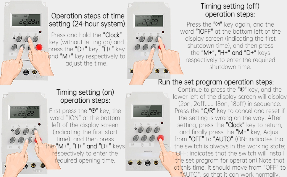 7 Day Heavy Duty Digital Timer DIN Rail
