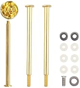Happy Will 3 Tier 14" Heavy Metal Cake Stand Holder Fruit Plate Stand Fitting Hardware Rod (Golde...