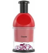 Geedel Food Chopper, Easy to Clean Manual Hand Vegetable Chopper, Dishwasher Safe Slap Onion Cutt...