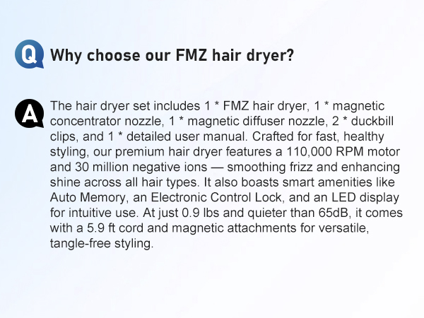 Why choose our FMZ hair dryer?