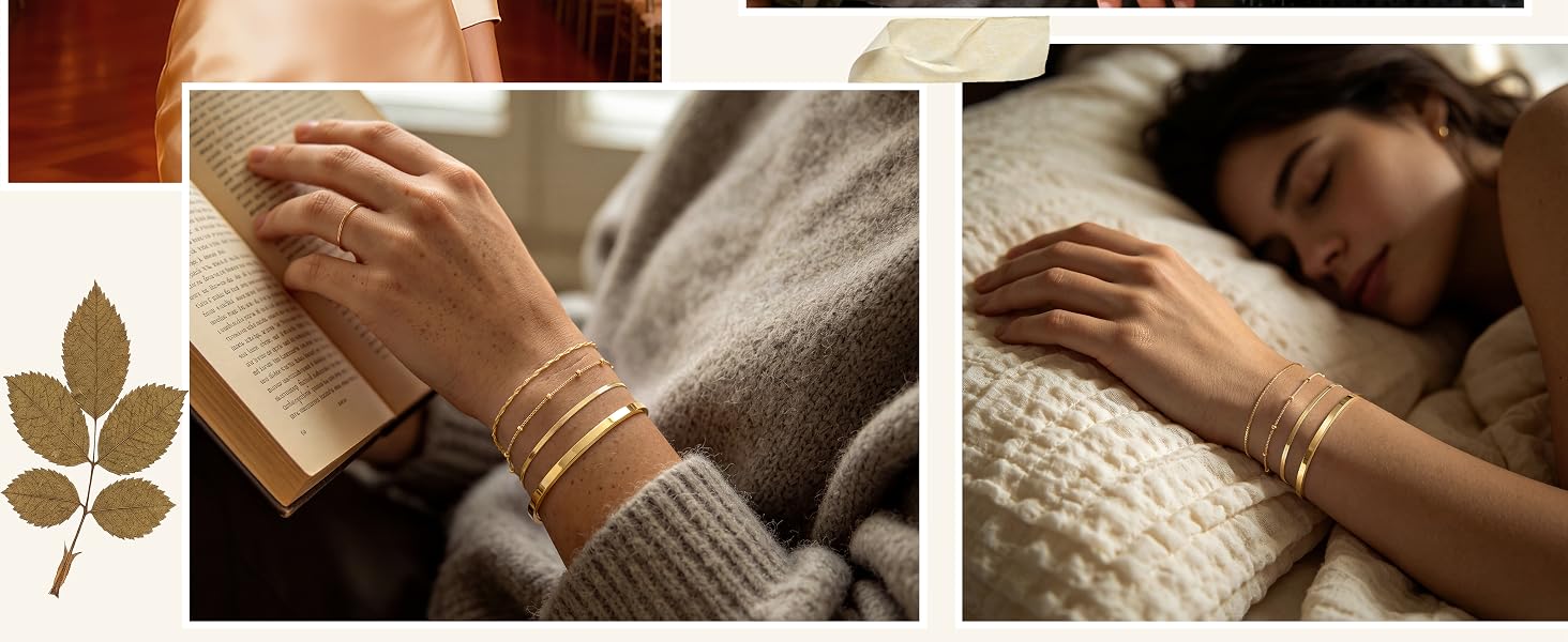 Delicate Adjustable Bangle Stack