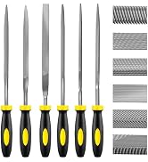 6 Piece Metal Needle File Set - 4-inch,Carbon Steel Files for Metal, Wood & Jewelry | Includes Fl...