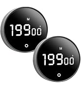 2Pcs Digital Kitchen Timer - Magnetic 199-Minute Countdown Countup Timer with Large LED Display,V...