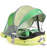 Mambobaby Float Non-Inflatable Baby Float with Canopy, Five-Point Safety System, 3D Canopy(Detach...