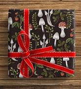 ZINTBIAL Mushroom Wrapping Paper for Kids Adults- Black White Funny Plant Gift Packaging for Spri...