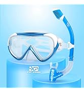 Kids Snorkel Set, Child Diving Mask Anti-Fog Swim Goggles and Dry Snorkel Children Snorkeling Gea...