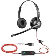 Callez USB Headset with ENC Dual Mic Noise Cancelling for PC Laptop Mac, Computer Headset with MS...