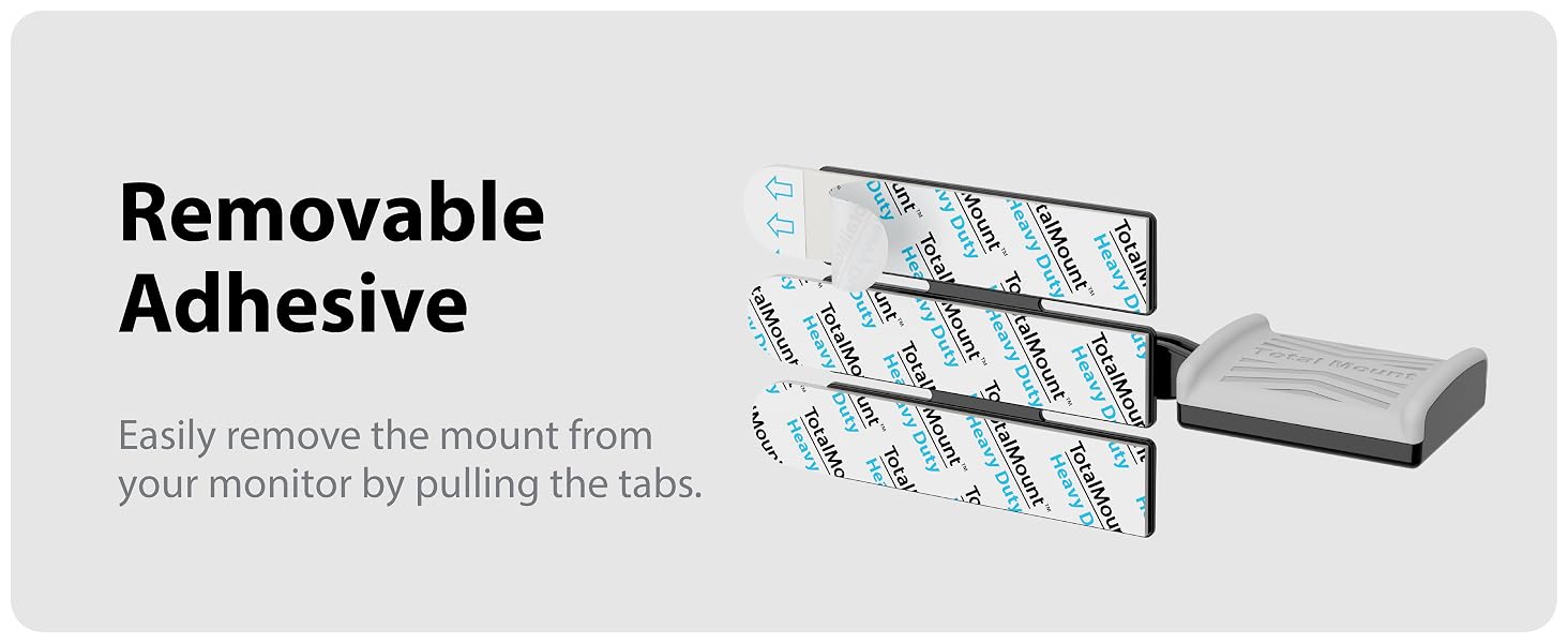Easily remove the mount from your monitor by pulling the tabs.