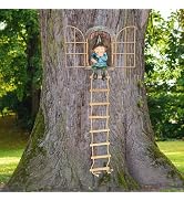 Garden Gnomes Decoration Outdoor Tree Faces Decor for Yard, Elf Out The Door Tree Hugger Resin Ga...