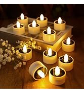 12Pack Solar Tea Lights Outdoor Waterproof, Small Solar Lights with Rechargeable Dusk to Dawn Sen...