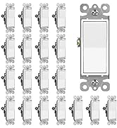 (20 Pack) CML Decorator Single Pole Light Switch, Rocker Paddle Wall Switch, 15A 120/277V, 3-Year...