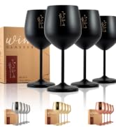 set of 4 stainless steel wine glasses