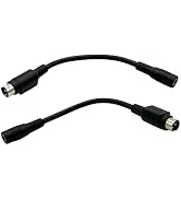 UpperFu 2pcs 3 Pin Mini Din Male to DC 5.5mm x 2.1 mm Female Connector DC Power Extension Adapter...