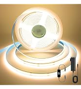 AUZIWE COB LED Strip, Warm White LED Strip Lights 16.4ft, 3000K COB LED Light Dimmable LED Strip,...