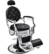 Giantex Vintage Barber Salon Chair, 360 Swivel Reclining, Heavy Duty Hydraulic Pump, Height Adjus...