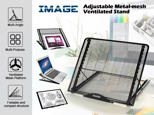 IMAGE Light Pad Stand A3 Light Box Stand 12 Angle Points Adjustable Laptop
