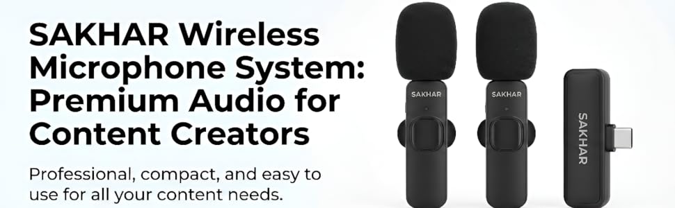 Wireless microphone system with dual clipon microphones and receiver displayed on white background.