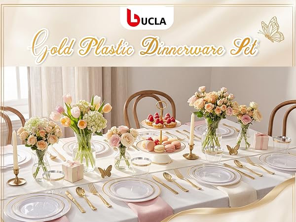 Gold Disposable Dinnerware Set