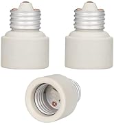 3 Pack Light Socket Extender,Porcelain Light Bulb Extension Socket, Medium Screw Base to Medium B...