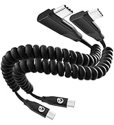 Coiled USB C to USB C Cable Right Angle 1ft 2Pack, 20Gbps USBC 3.2 Gen 2 Data Cable Short, 4K Vid...