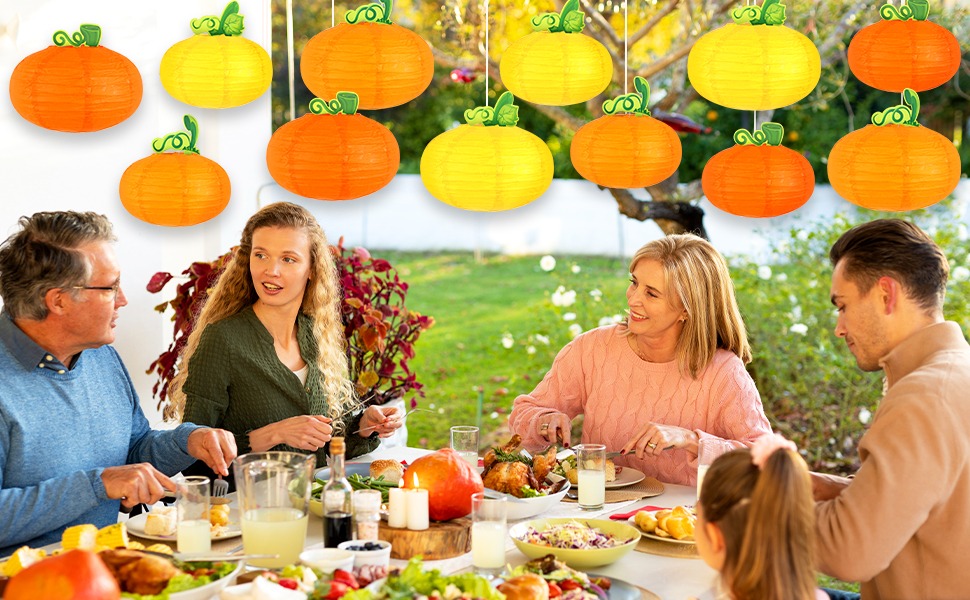 orange round paper lanterns