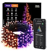 ODEETRONIC Orange & Purple Halloween Lights, 98 Ft 300 LED Smart Color Changing String Lights APP...