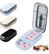 Pill Cutter Splitter for Small and Tiny Pills, Larger Pills, Adjustable 1/2 1/4 Splitter with Imp...