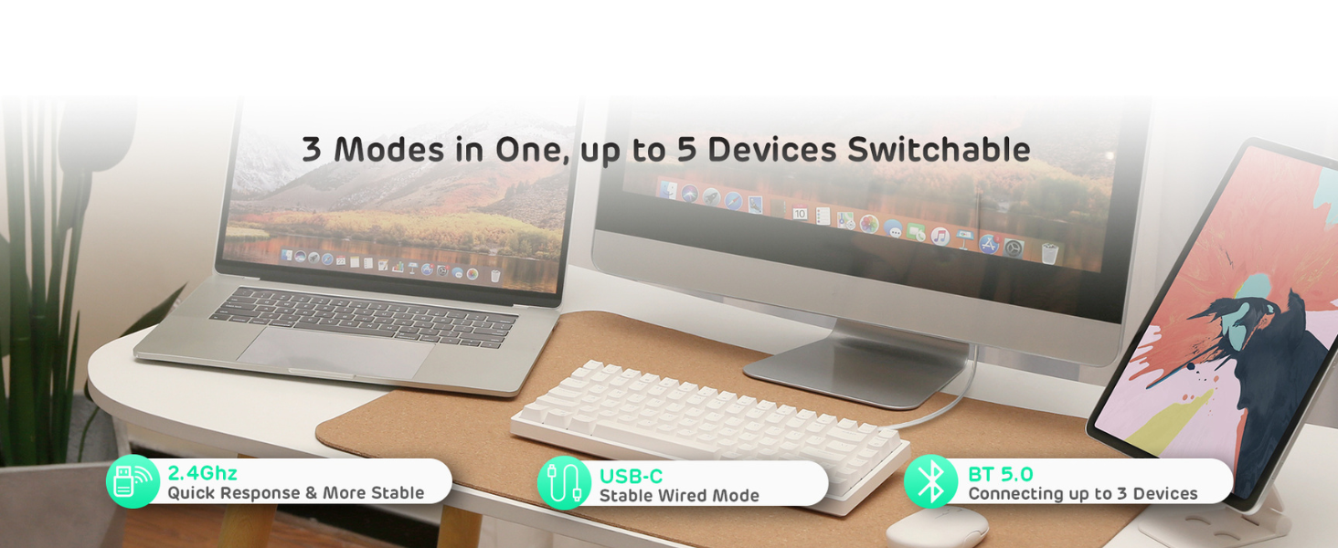 Bluetooth 2.4G mechanical wireless wired BT gaming TKL small portable 80% 65% 60% 70% 60 percent