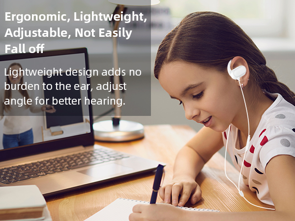 USB Type C Headphone Open Ear Adjustable Over Ear Hook Headset School Kid Earphone Wired Earbuds