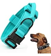 Tactical Dog Collar, Adjustable Military Training Nylon Dog Collar with Control Handle and Heavy ...