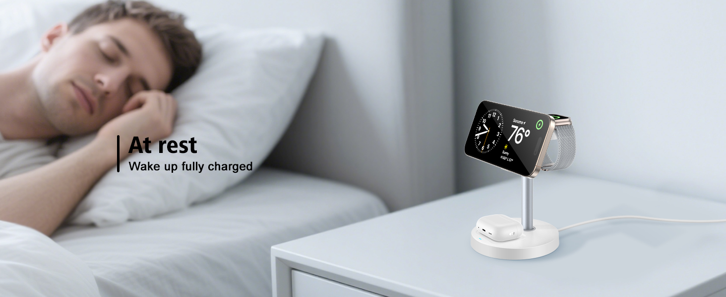 magnetic charger charging station wireless iphone 3 in 1 magsafe phone watch fast airpods mag-safe