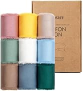 KEOSREE Multicolour Silk Satin Ribbon,Frayed Silk Ribbon for Bridal Flower Bouquet Christmas Gift...