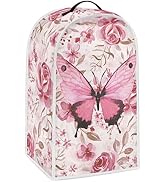 doginthehole Butterfly Blender Covers Cloth Pink Rose Blender Dust Cover Stand Mixer or Coffee Ma...