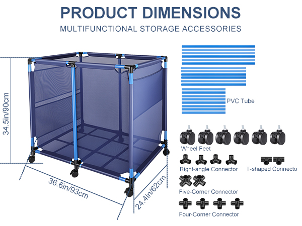 Rolling Pool Storage Organizer Bin Size