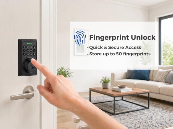 Fingerprint Unlock Smart Deadbolt Lock
