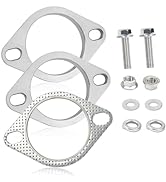2-Bolt 2.5 Inch Exhaust Flange Repair Kit,Stainless Steel Exhaust System Kit with Exhaust Gasket ...