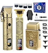 Hair Clippers for Men Professional, Beard Trimmer Kits & Sets, Cordless Mens Hair Trimmer, Electr...
