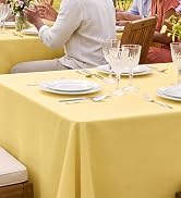 misaya 6 Packs Disposable Plastic Table Cloth, 54 x 108 Inch Waterproof Rectangle Tablecloth, Lea...