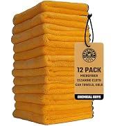 Chemical Guys, Professional Microfiber Towels, 16 x 16 in, Gold, 12 Pack | Ultra-soft, scratch-fr...