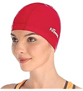 Firesara Fabric Swim Cap, High Elasticity Swimming Cap Keeps Hair Clean Breathable Fit Both Long ...