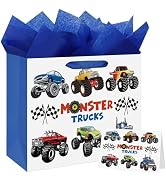 Laidans 13" Large Happy Birthday Gift Bag with Tissue Paper and Card for Kids Baby Boys Birthday ...
